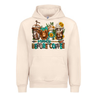Sandshell moody before coffee longhaired cow coffee Urban Hoodie - Jasminsmagicworld