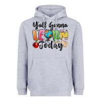 Heather Grey yall gonna learn today Heavyweight Hoodie - MaliasSmallBusiness