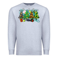 Heather Grey christmas trees with tennis Premium Sweatshirt - Zillion Design Studio