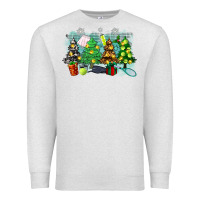 Oatmeal Heather christmas trees with tennis Premium Sweatshirt - Zillion Design Studio