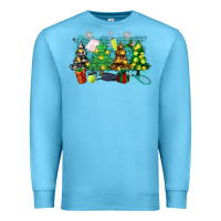 Ocean Blue christmas trees with tennis Premium Sweatshirt - Zillion Design Studio