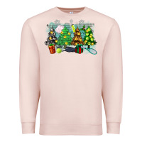 Pale Pink christmas trees with tennis Premium Sweatshirt - Zillion Design Studio