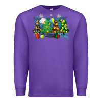 Purple christmas trees with tennis Premium Sweatshirt - Zillion Design Studio