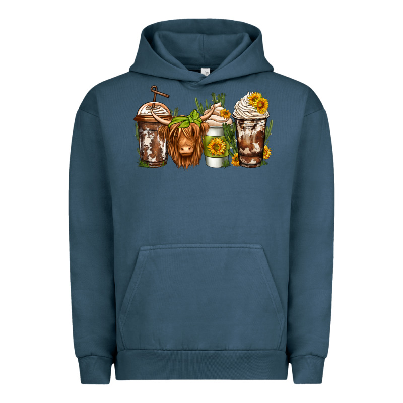 Longhaired Cow Coffee Urban Hoodie by Jasminsmagicworld | Teevron