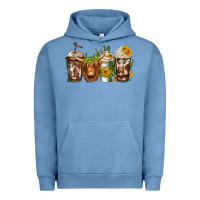 Pigment Pebble Blue longhaired cow coffee Urban Hoodie - Jasminsmagicworld