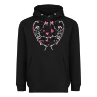 Black valentines day skeleton Heavyweight Hoodie - MaliasSmallBusiness