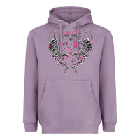 Lavender valentines day skeleton Heavyweight Hoodie - MaliasSmallBusiness