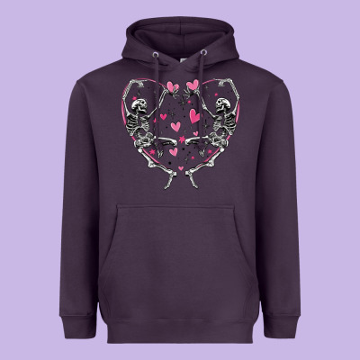 Heavyweight Hoodie valentines day skeleton
