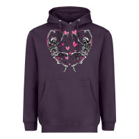 Plum valentines day skeleton Heavyweight Hoodie - MaliasSmallBusiness