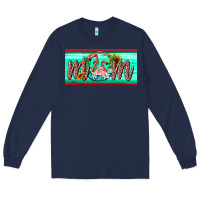 Navy flamingo mom license plate Long Sleeve Tee - BarkalooDesign