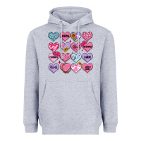 Heather Grey valentines candy hearts Heavyweight Hoodie - MaliasSmallBusiness
