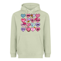 Matcha valentines candy hearts Heavyweight Hoodie - MaliasSmallBusiness