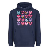 Navy valentines candy hearts Heavyweight Hoodie - MaliasSmallBusiness