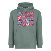 Sage valentines candy hearts Heavyweight Hoodie - MaliasSmallBusiness