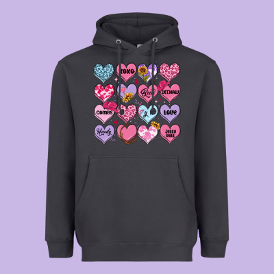 Heavyweight Hoodie valentines candy hearts