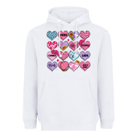 White valentines candy hearts Heavyweight Hoodie - MaliasSmallBusiness