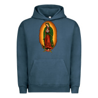 Pigment Midnight Navy our lady of Guadalupe Urban Hoodie - JahusDesignShop