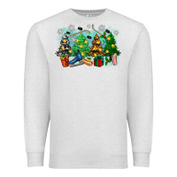 Oatmeal Heather christmas trees with hockey Premium Sweatshirt - Zillion Design Studio