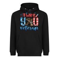 Black thank you veteran Heavyweight Hoodie - MaliasSmallBusiness