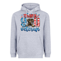 Heather Grey thank you veteran Heavyweight Hoodie - MaliasSmallBusiness