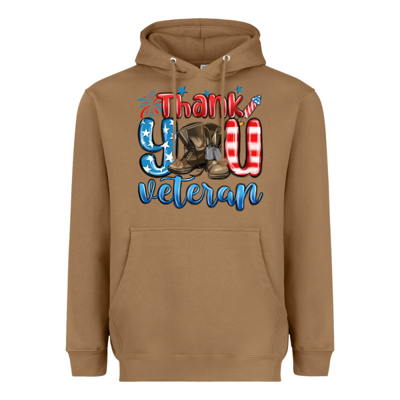 Thank You Veteran Heavyweight Hoodie by MaliasSmallBusiness | Teevron