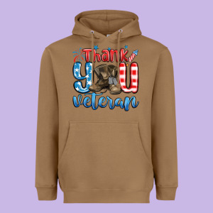 Thank You Veteran Heavyweight Hoodie Designed By Maliassmallbusiness