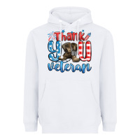 White thank you veteran Heavyweight Hoodie - MaliasSmallBusiness