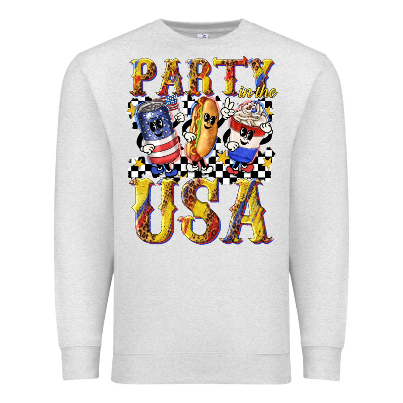 Party In The Usa With Leopard Premium Sweatshirt by texasbilliewilder | Teevron