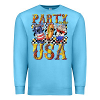 Ocean Blue party in the usa with leopard Premium Sweatshirt - texasbilliewilder