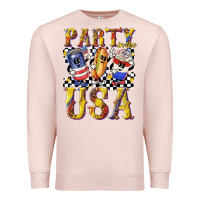 Pale Pink party in the usa with leopard Premium Sweatshirt - texasbilliewilder