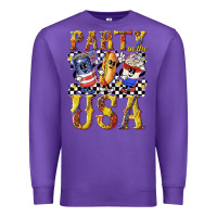 Purple party in the usa with leopard Premium Sweatshirt - texasbilliewilder