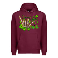 Burgundy i don t give a luck Premium Hoodie - Artiststas