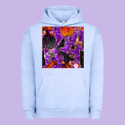 Halloween Witch Seamless Pattern Urban Hoodie Designed By Bundleandbundleshop