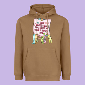 Take Whatever You Need  Have A Great Day Heavyweight Hoodie Designed By Maliassmallbusiness