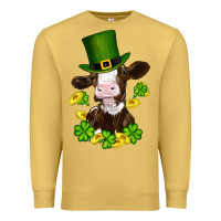 Antique Gold st patricks day cow Premium Sweatshirt - RanaPortraitStore