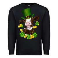 Black st patricks day cow Premium Sweatshirt - RanaPortraitStore