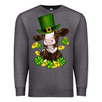 Charcoal Heather st patricks day cow Premium Sweatshirt - RanaPortraitStore