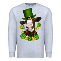 Heather Grey st patricks day cow Premium Sweatshirt - RanaPortraitStore