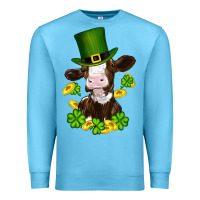Ocean Blue st patricks day cow Premium Sweatshirt - RanaPortraitStore