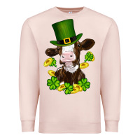 Pale Pink st patricks day cow Premium Sweatshirt - RanaPortraitStore
