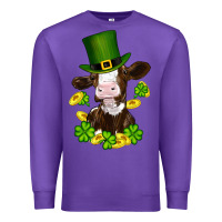 Purple st patricks day cow Premium Sweatshirt - RanaPortraitStore