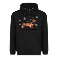 Black dachshund through the snow Heavyweight Hoodie - MaliasSmallBusiness