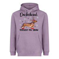 Lavender dachshund through the snow Heavyweight Hoodie - MaliasSmallBusiness