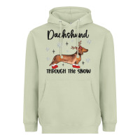 Matcha dachshund through the snow Heavyweight Hoodie - MaliasSmallBusiness
