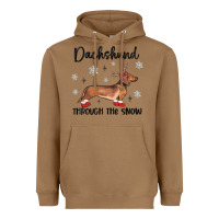 Toasted Coconut dachshund through the snow Heavyweight Hoodie - MaliasSmallBusiness