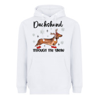 White dachshund through the snow Heavyweight Hoodie - MaliasSmallBusiness