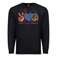 Black peace love america billie wilder Premium Sweatshirt - texasbilliewilder