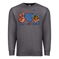 Charcoal Heather peace love america billie wilder Premium Sweatshirt - texasbilliewilder