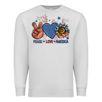 Dove Grey peace love america billie wilder Premium Sweatshirt - texasbilliewilder