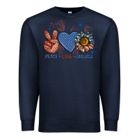 Navy peace love america billie wilder Premium Sweatshirt - texasbilliewilder